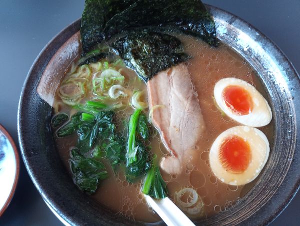 「味玉ラーメン780円(麺やわめオイル多め味濃いめ」@トラック野郎 沼南町店の写真