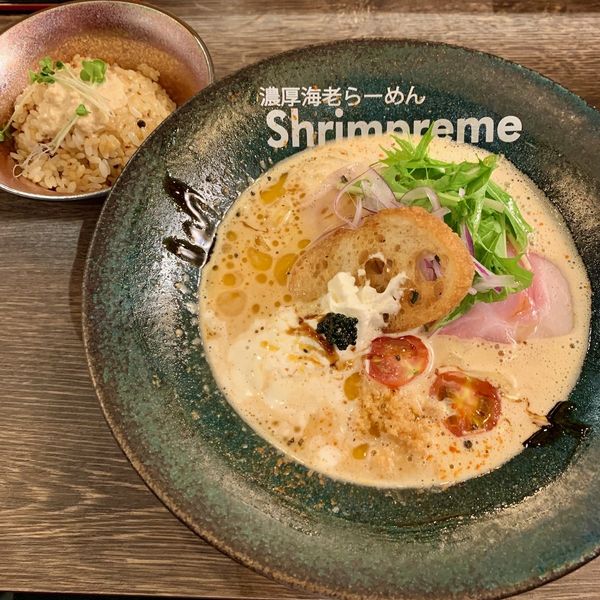 海老らーめんセット（海老飯付き）