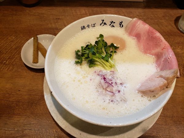 「味玉鶏白湯そば 塩」@鶏そば みなもの写真