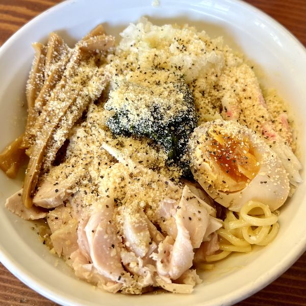 「【限定】生のりまぜそばイタリアン+半ごはん」@良温(Ra-on)の写真