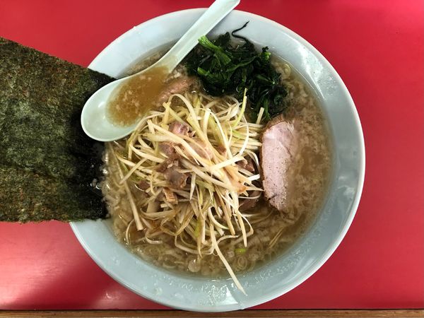 「朝ラーメン（醤油）（並）＋ネギ」@ラーメンショップ つくば店の写真