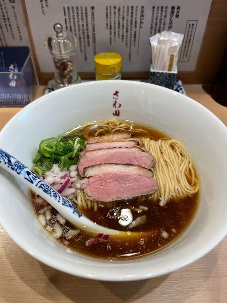 「『炭火焼鴨ロース4枚醤油』　1200円」@らぁ麺 さわ田の写真
