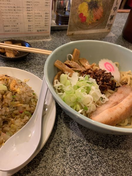 「アブラーメン半炒飯セット」@あぶら〜亭 桜上水本店の写真