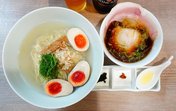 「特製蜆昆布水つけ麺（醤油）＋店主気まぐれビール」@中華そば 和渦 TOKYOの写真