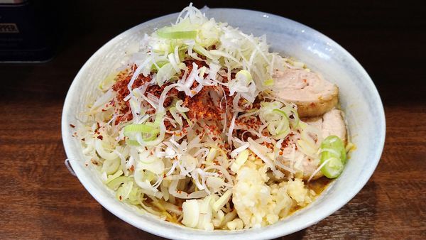 「【限定】冷味噌ラーメン(ニンニクマシ・トウガラシ)+ネギ」@麺屋 づかちゃんの写真