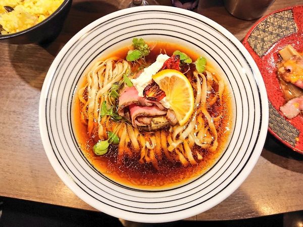 「【限定】ever free 和牛と夏野菜の正油ラーメン、など」@八咫烏の写真