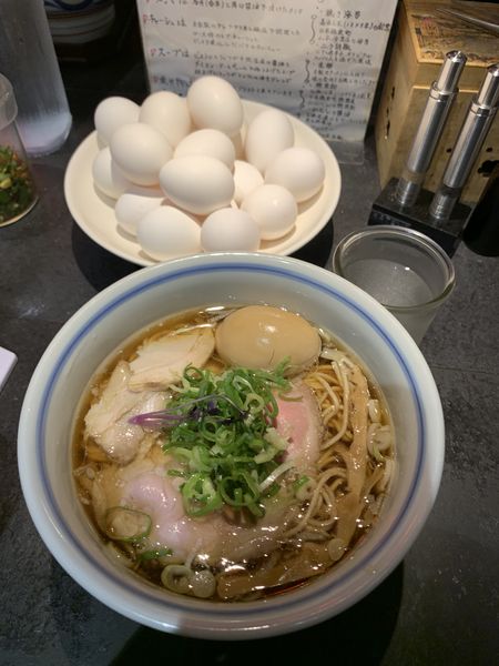 「PLUS(味玉)細麺+白飯小」@駄目な隣人の写真