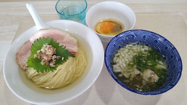 「【夏季限定】鶏つけそば(塩)¥1000+もじ玉¥50-」@中華そば ふじ野の写真