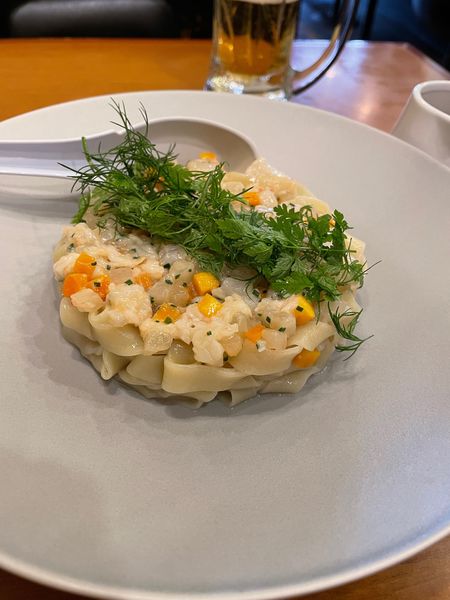 「シマエビのガトー仕立てとそのビスク」@稲荷屋の写真