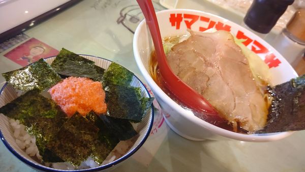 「朝ラー醤油５００円（魚介煮干し変更）&ノリ明太ごはん１００円」@ハイデン.コッコFACTORYサマンサ・タマサの写真