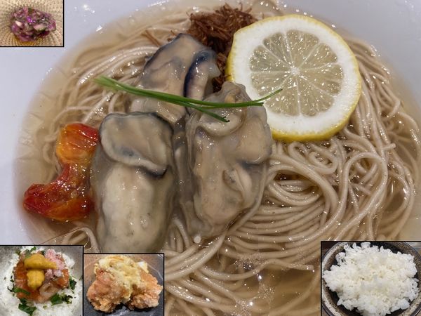 「蠣～だし麺＋ミニ海鮮茶漬け(海宝)＋タルタル唐揚げ＋白米」@だし麺屋 ナミノアヤの写真