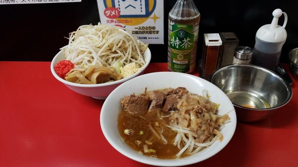 「つけ麺(中)全マシ＋🥚生卵」@ラーメンハイキックの写真