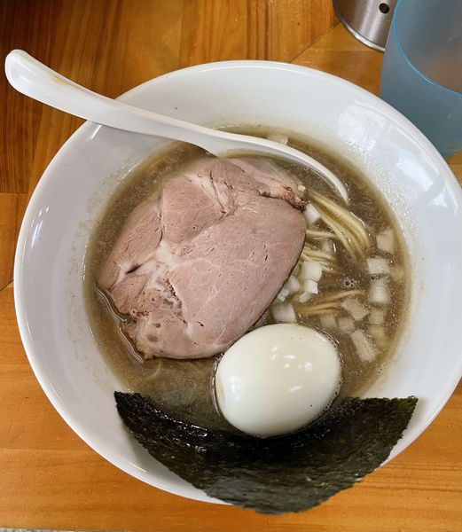 「白醤油そば850円＋150円」@煮干中華ソバ イチカワの写真