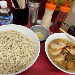 ラーメン大小+つけ麺+豚増し+九条ネギキムチ+生卵