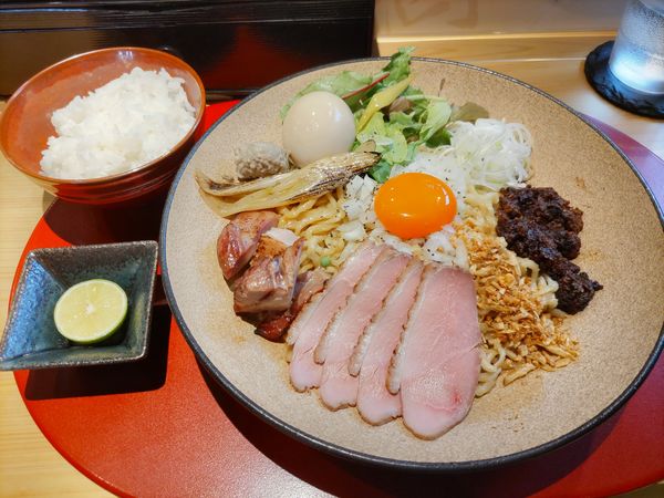 「紀州鴨まぜそば·特製トッピング·ごはん(つや姫)」@鴨中華そば 楓の写真