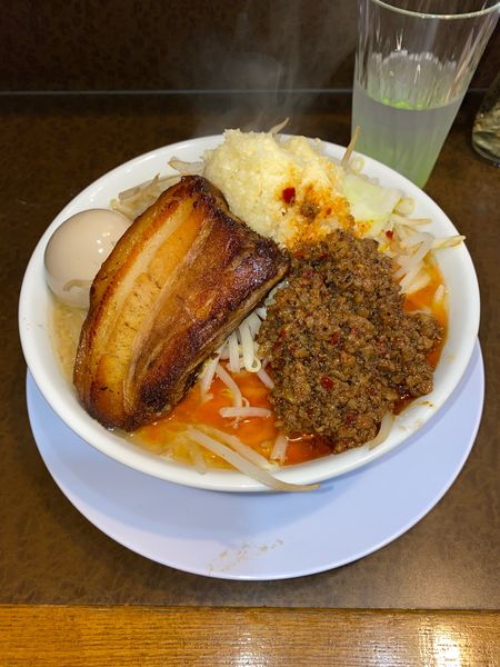 「男気味噌麺300g台湾ミンチ味玉¥1,320円」@らーめんまるはち 大垣店の写真