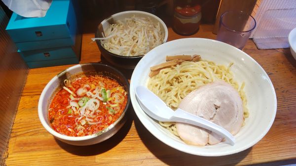 「辛味噌つけめん 大盛」@こってりらーめん せきやけの写真