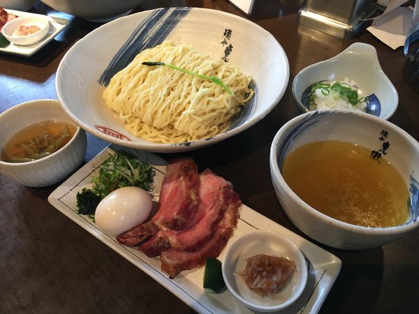 「【限定】薬涼潮つけそば＋釜焼きチャーシュー＋味玉」@麺や 虎徹の写真