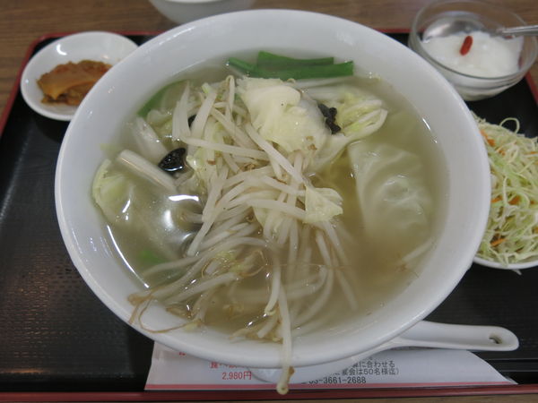 「野菜タン麺セット：730円（メニュー表の表記は800円）」@中華居酒屋 味鮮餃子の写真