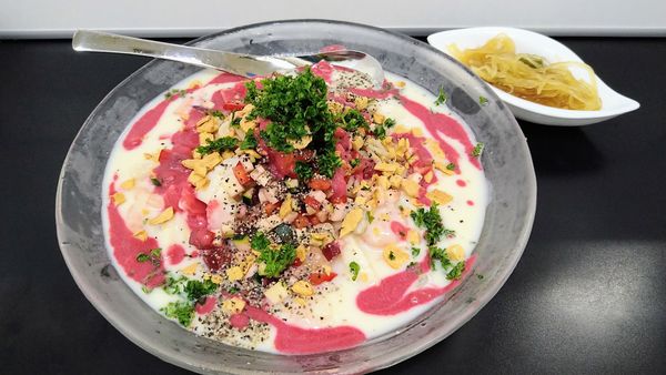 「【限定】PINKビシソワーズ」@自家製麺SHINの写真