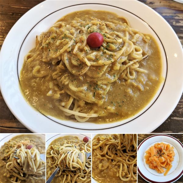 「生姜香る黄色いカレースパゲッティ(８月限定)　950円」@カルボの写真