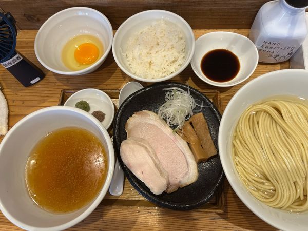 「塩つけ麺（かき油🦪）＋TKG」@麺屋鈴春の写真