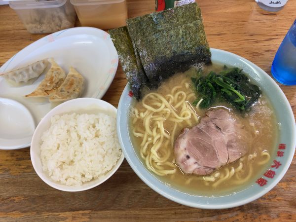 「ラーメン　ライス餃子ランチセット」@六角家 本店の写真