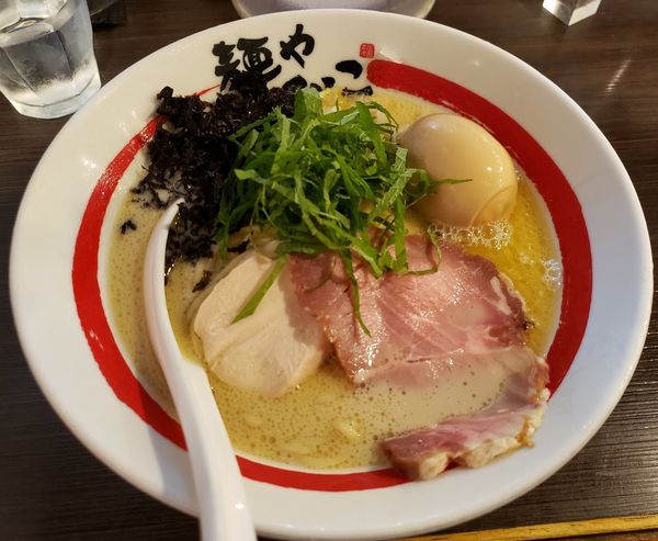 「味玉サバと大葉のそば+茶漬け」@麺や でこの写真