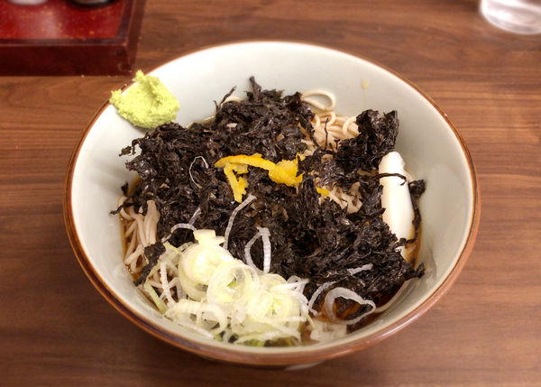 「岩海苔そば(470円)+冷し(50円)」@船堀そば 文殊の写真
