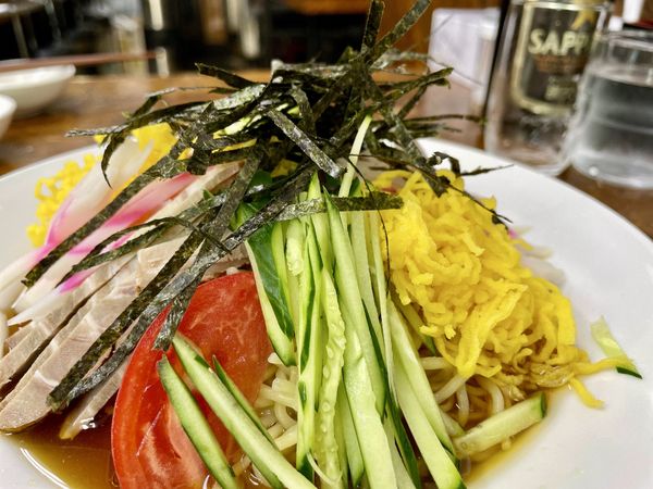 「サッポロ生ビール 黒ラベル 中瓶 → 冷し中華」@らーめん太陽 高円寺店の写真