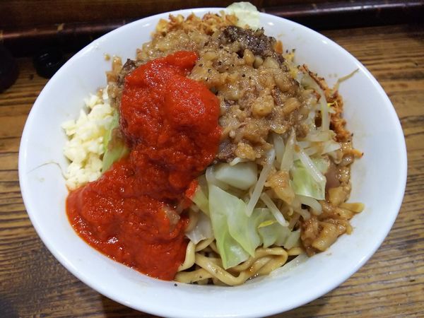 「汁なし並（昼Ver.）＋限定TP（トマト）　900＋100円」@夢を語れ青森の写真