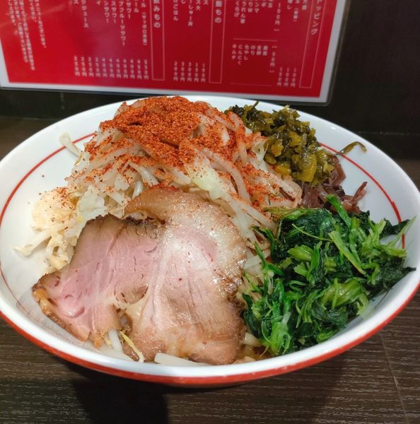 「いな郎 醤油油そば､ほうれん草､高菜」@三鷹食堂いなりの写真