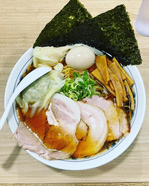 「特製ラーメン（生姜、あおさレンコン）」@覆めん 花木の写真