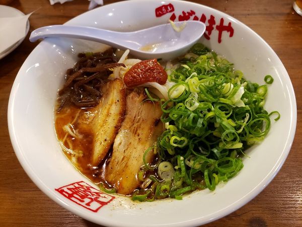 「ばりこてめん+九条ネギ」@八番山 博多らーめん ばりきや 前橋店の写真