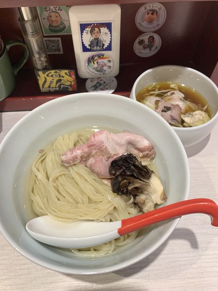 「【夏限定】黒舞茸と近江黒鶏の昆布水つけ麺 大盛り 1350円」@柳麺 呉田-goden-の写真