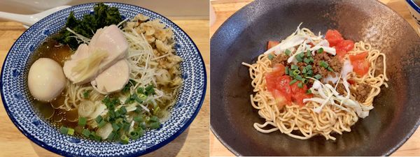 「冷やし鶏中華そば 950円 ＋ タコスの和え玉 400円」@中華そば ひしおの写真