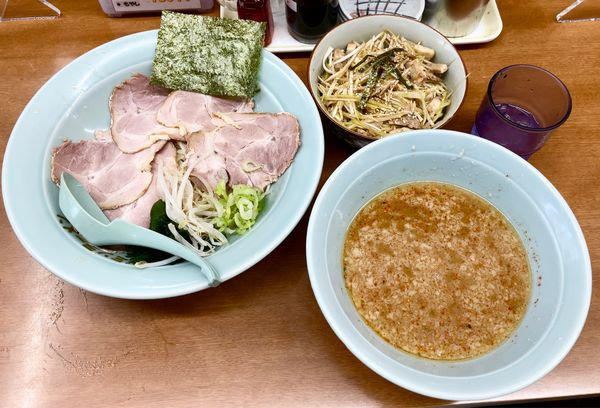 「チャーシューつけ麺 & ネギ丼　ご飯少なめ」@ラーメンショップ なまず峠店の写真