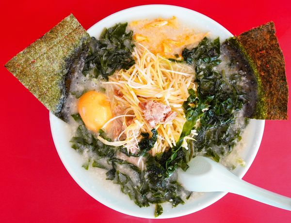 「ネギラーメン＋味玉＋ワカメ」@ラーメンショップ 境店の写真