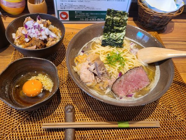「夢にでてきた中華そば+岩中豚丼」@Dad's Ramen 夢にでてきた中華そばの写真