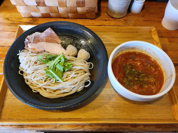 「【限定】鶏白湯のバターチキンカレーつけそば」@中華蕎麦 はざまの写真