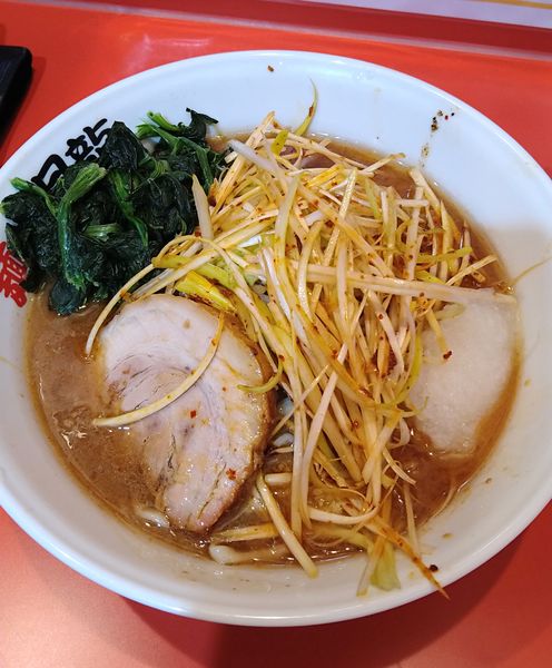 「らーめん小+辛ネギ､ほうれん草､大根おろし」@麺屋 桐龍 久喜店の写真