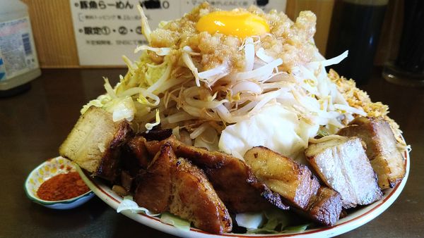 「汁なし、生玉子」@自家製麺 まさきの写真