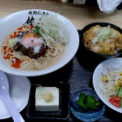 『冷やし担々麺+平日限定ランチ 親子丼セット』