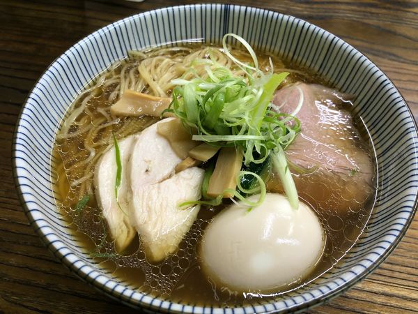 「中華そば大盛煮卵850円+100円+100円」@中華そば 燕屋商店の写真