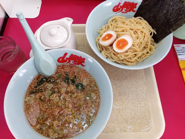 「味噌つけ麺790円、JAFカード提示で味玉120円が無料」@ラーメン山岡家 明石店の写真