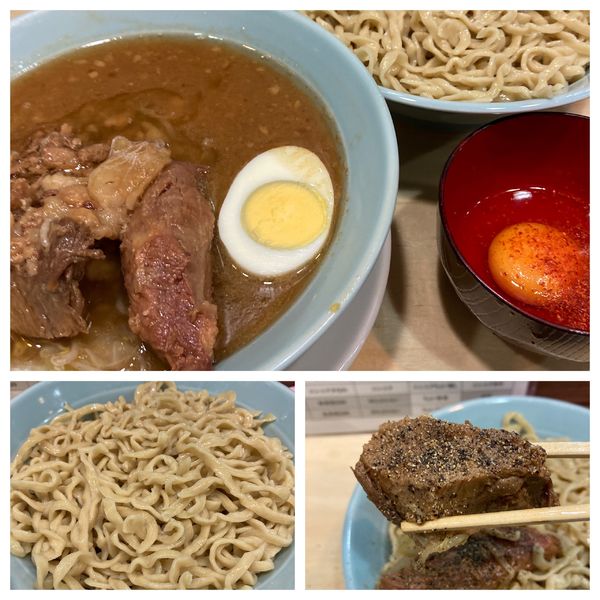 「つけ麺少なめ（300g）少なめサービス生卵」@ラーメン富士丸 平塚店の写真