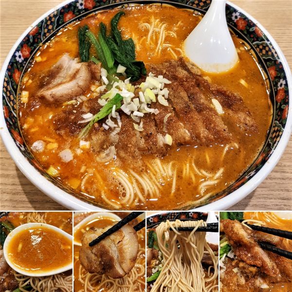 「排骨担々麺(麺カタ/大辛)　1080円」@寿限無担々麺 上野店の写真