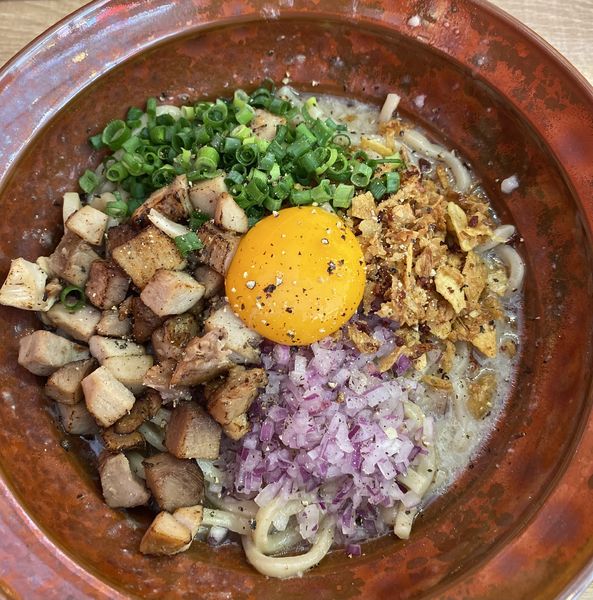 「濃厚豚ボナーラ（ミニ）　８５０円」@濃厚豚ボナーラ ポルコの写真