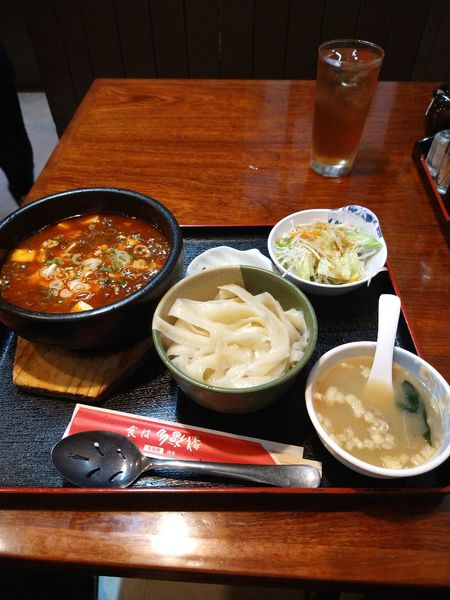 「石焼き麻婆豆腐刀削麺　900円」@多福楼 川崎店の写真