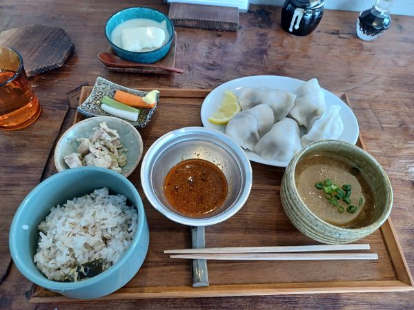 「水餃子定食（ネギ）」@江南水餃子の写真